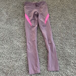 Under Armour‎ XS HeatGear Fitted Leggings Pink Accent Athletic Pants